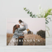 Elégant simple Nom de famille Photo Carte de Noël (Debout devant)