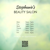 Elegant Simple Opening Hrs Beauty Salon QR-code Raamsticker (Vel 3)