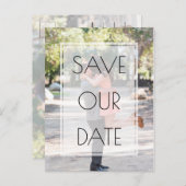 Elegant Simple Overlay Photo Wedding Save the Date Aankondigingskaart (Voorkant / Achterkant)