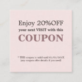 Élégant Simple Pastel Beauty Salon Coupon à rabais (Devant)