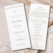 Elegant Simple Pearl Christian Wedding Program Programma