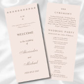 Elégant Simple Pearl Christian Wedding Programme