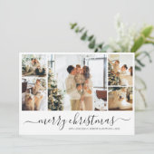 Elegant Simple Photo Collage Kerstfeestdag Kaart (Staand voorkant)