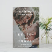 Elegant Simple Photo Moderne Wedding Program (Staand voorkant)