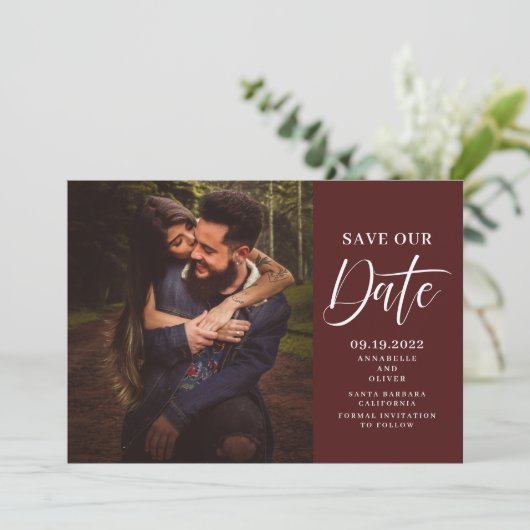 Elegant Simple Photo Wedding Save the Date (Staand voorkant)