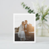 Elegant Simple Photo Wedding Thank You Briefkaart (Staand voorkant)
