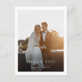 Elegant Simple Photo Wedding Thank You Briefkaart (Voorkant)