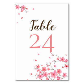 Elegant Simple Pink Cherry Blossom Weddenschap Kaart