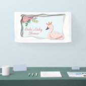 Elegant Simple Pink Swan Princess Baby shower Spandoek (Beurs)