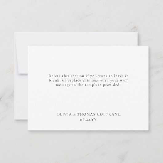 Elégant Simple Plage Mariage Merci classique (Dos)