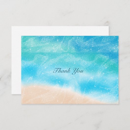 Elégant Simple Plage Mariage Merci classique (Devant / Derrière)