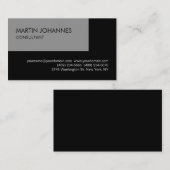 Elegant Simple Plain Black Grey Visitekaartje (Voorkant / Achterkant)