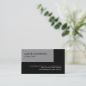Elegant Simple Plain Black Grey Visitekaartje (Staand voorkant)