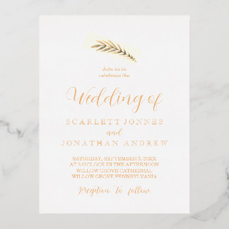 Elegant Simple Plant Wedding Folie Feestdagen Briefkaart