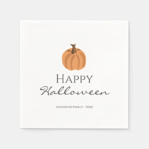 Elegant Simple Pumpkin Happy Halloween Servet