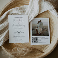 Elegant Simple QR Code Photo Weddenschap