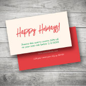 Elegant Simple Red Green Holiday Coupon