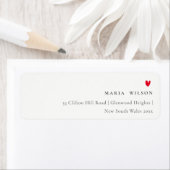 Elegant Simple Red Heart Script Address Etiket (Insitu)