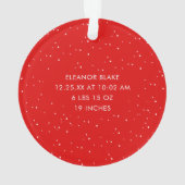 Elegant Simple Red Photo Baby's eerste Kerstmis Ornament (achterkant)