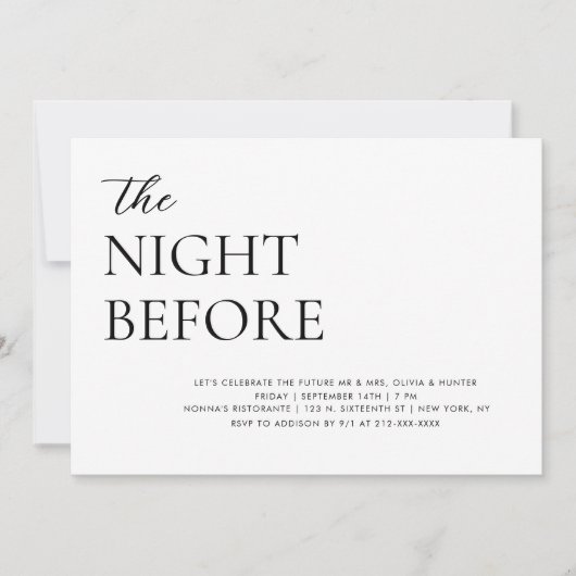 Elegant Simple Rehearings Dinner Invitation Kaart (Voorkant)