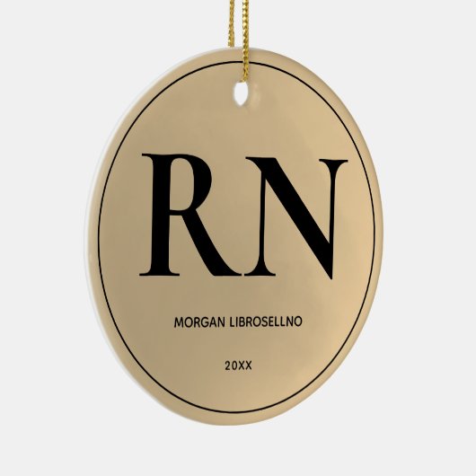 Elegant Simple RN Nurse Keramisch Ornament (Rechts)