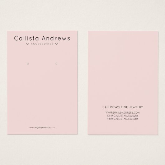 Élégant simple rose Coeur noir Écran (Devant & derrière)