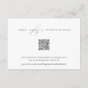 Elegant Simple Rsvp-kaart met QR-code Informatiekaartje