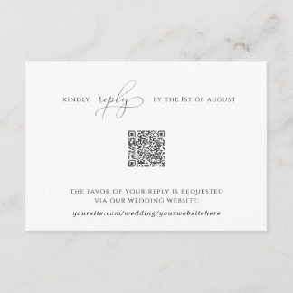 Elegant Simple Rsvp-kaart met QR-code Informatiekaartje