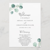 Elegant Simple Sage Greenery Eucalyptus Wedding Programma (Voorkant)