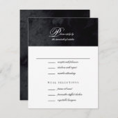 Elegant Simple Script Black Gothic Wedding RSVP Kaartje (Voorkant / Achterkant)