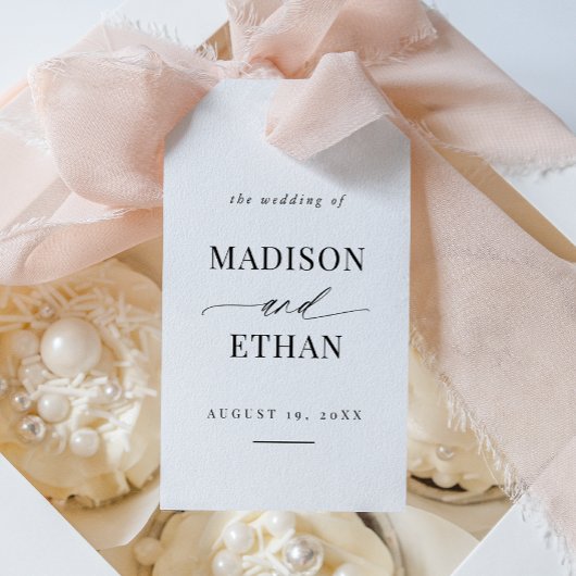 Elegant Simple Script Calligraphy Wedding Cadeaulabel