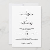 Elegant Simple Script Modern Photo Wedding Kaart (Voorkant)