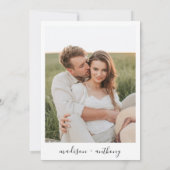 Elegant Simple Script Modern Photo Wedding Kaart (Achterkant)