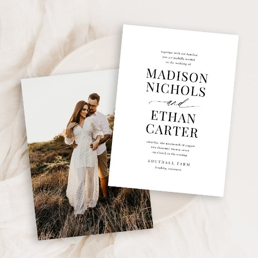 Elegant Simple Script Photo Budget Weddenschap Kaart