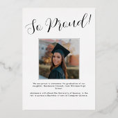 Élégant simple script photo Gold Foil Faire-part (Verso)