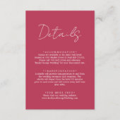 Elegant Simple Script Viva Magenta Weddenschap Det Informatiekaartje (Voorkant)