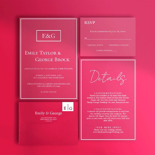 Elegant Simple Script Viva Magenta Weddenschap Det Informatiekaartje