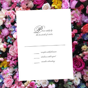 Elegant Simple Script Wedding RSVP-Kaart RSVP Kaartje