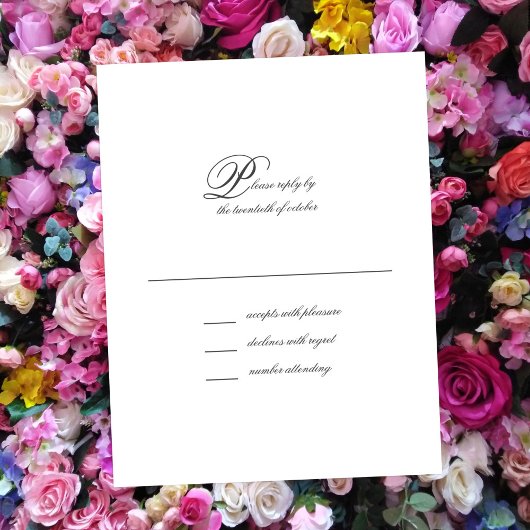 Elegant Simple Script Wedding RSVP-Kaart RSVP Kaartje
