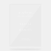 Élégant simple signe de bienvenue mariage dépoli (Recto)