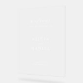 Élégant simple signe de bienvenue mariage dépoli (Angle)