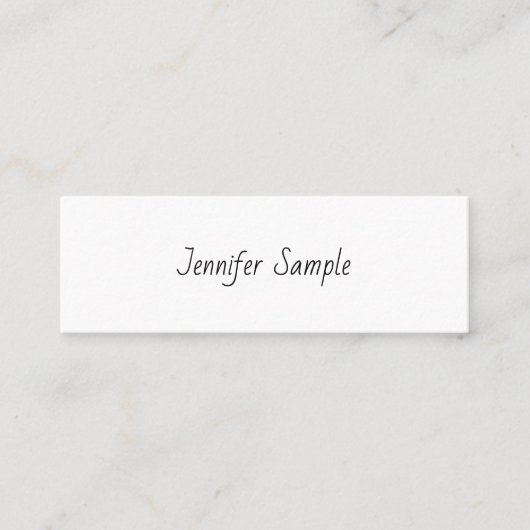 Elegant Simple Sjabloon Hand Script Text Modern Mini Visitekaartje (Voorkant)
