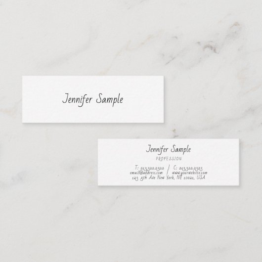 Elegant Simple Sjabloon Hand Script Text Modern Mini Visitekaartje (Voorkant / Achterkant)