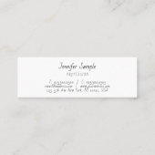 Elegant Simple Sjabloon Hand Script Text Modern Mini Visitekaartje (Achterkant)