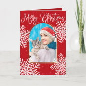 Elegant Simple Snowflake Gold Arch Photo Christmas Kaart (Voorkant)