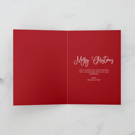 Elegant Simple Snowflake Gold Arch Photo Christmas Kaart (Binnen)