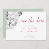 Elegant Simple Spring Floral Wedding Save the Date (Voorkant / Achterkant)