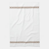 Elegant Simple Tan Lace Border Tea Kitchen Towel Theedoek (Verticaal)