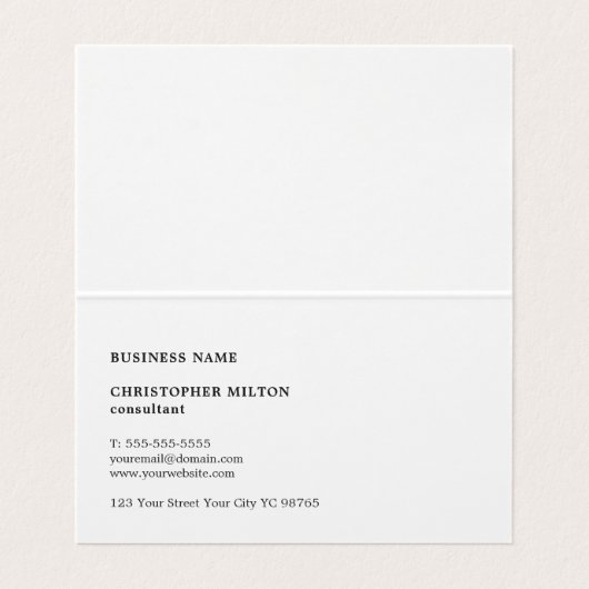 Elegant Simple Texture Grey Consultant Visitekaartjes (Binnenkant ongevouwen)