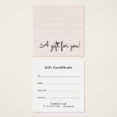 Elegant Simple Texture Rose Beauty Salon Vierkante Visitekaartjes (Voorkant /achterkant)